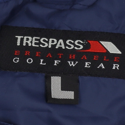 Trespass Men's Blue Large Rain Jacket - Golfwear Hooded