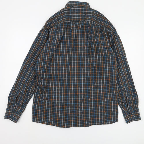 Casa Moda Men's Blue M 39-40" Long Sleeve Checkered Shirt
