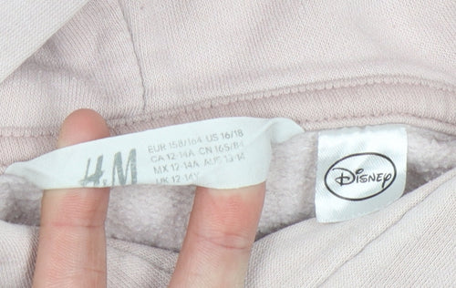 H&M Pink Girls' Disney Hoodie, 12-13 Years, Cartoon Pullover