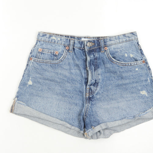 Zara Women's Blue Denim Shorts Size 10 - Chic Essential