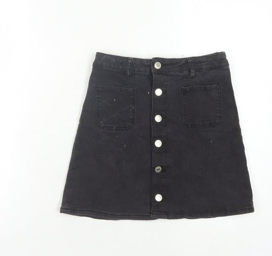 Black &Denim Girls Denim Skirt, Age 11-12 Years, A-Line Style