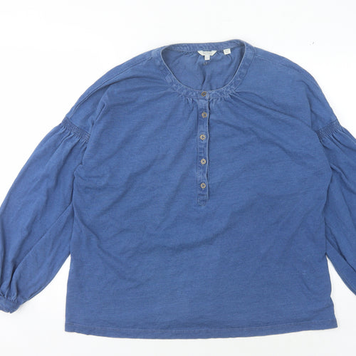 FatFace Women's Blue Cotton Blouse Size 14