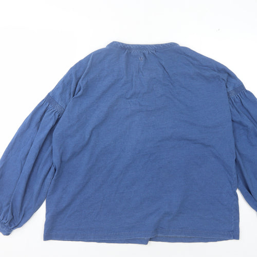FatFace Women's Blue Cotton Blouse Size 14