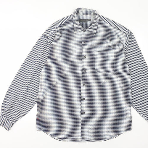 Dickens & Browne Men's Blue Check Long Sleeve Shirt