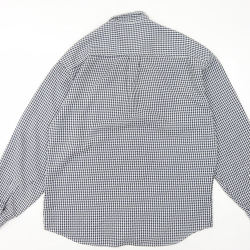Dickens & Browne Men's Blue Check Long Sleeve Shirt
