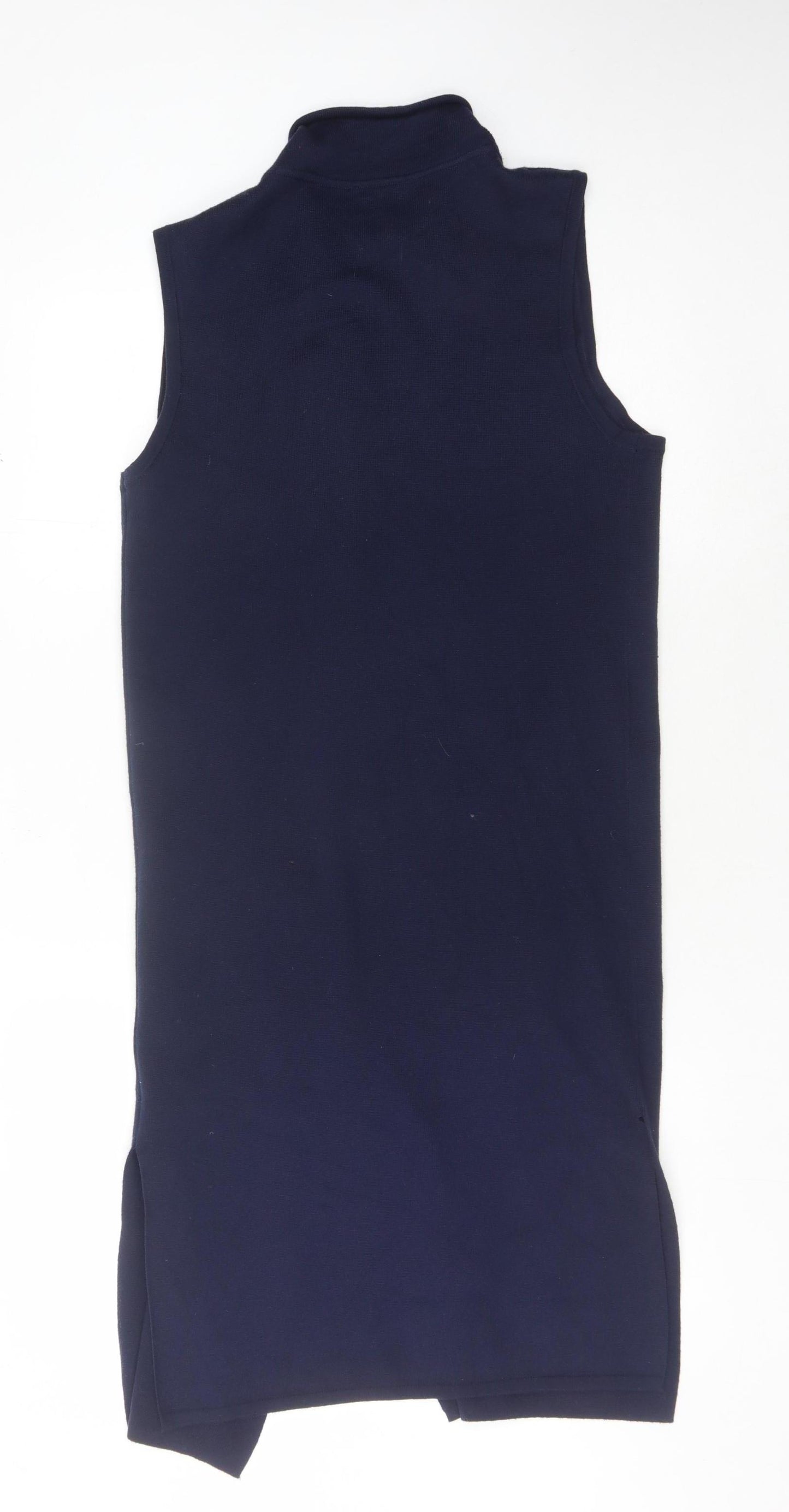 Warehouse Women's Blue Knit Open Front Vest Jumper S