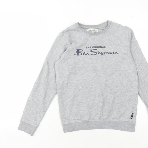 Ben Sherman Boys Grey Pullover Sweatshirt, Logo, 10-11 Years
