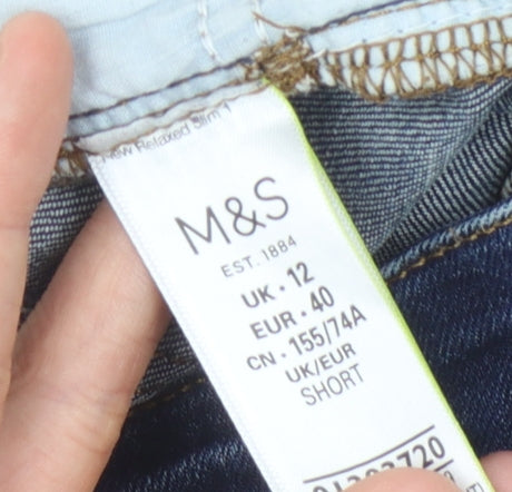 Marks and Spencer Women's Blue Relaxed Slim Jeans Size 12