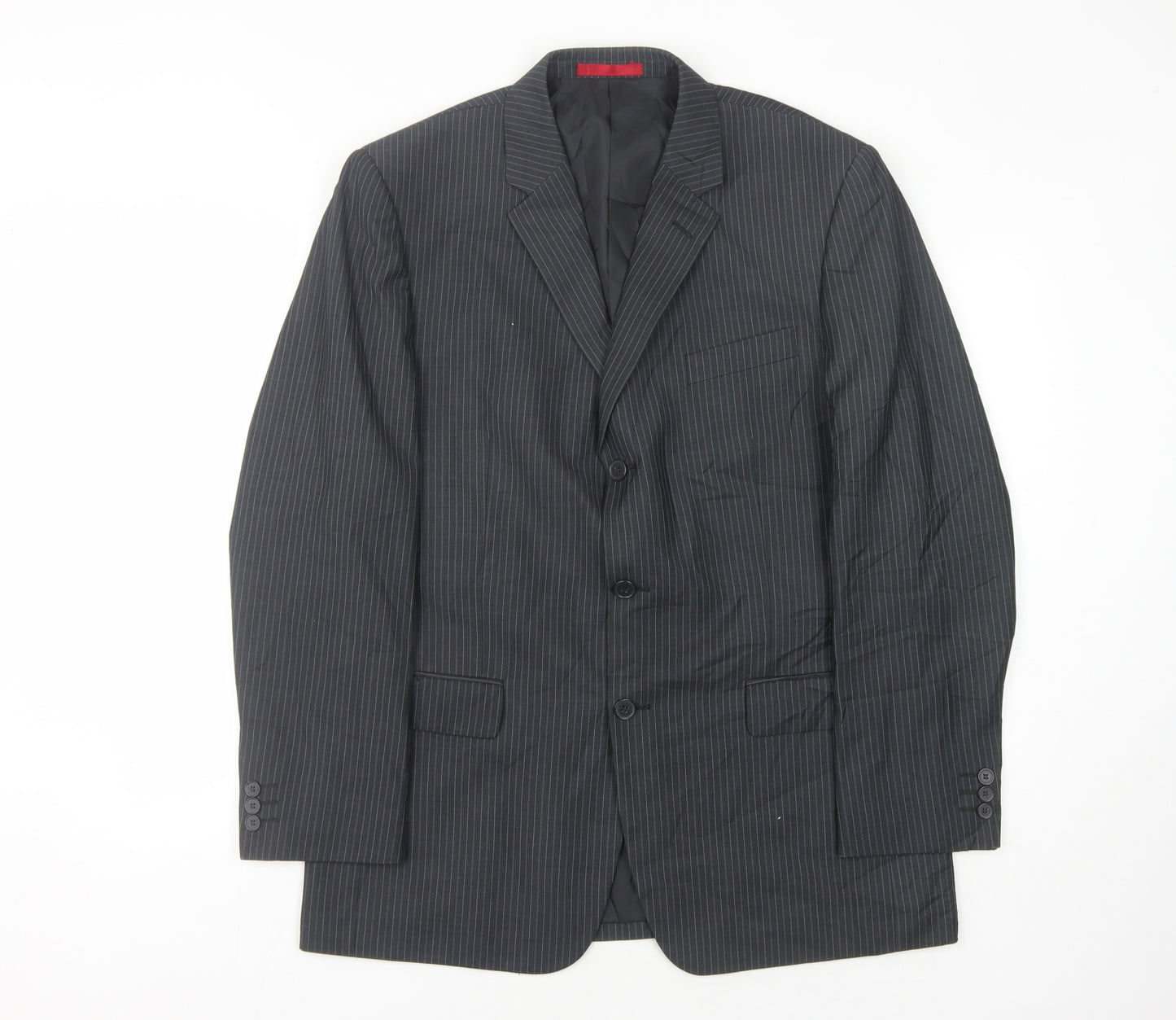 Burton Men's Grey Striped Blazer 42R Regular Fit
