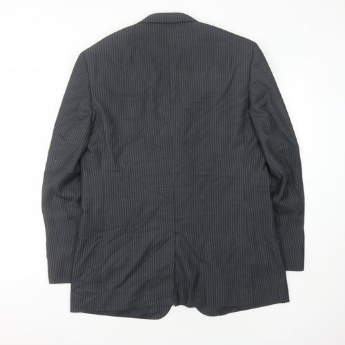 Burton Men's Grey Striped Blazer 42R Regular Fit