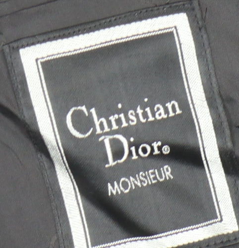Christian Dior Men's Grey Wool Blazer, Size 42S Striped