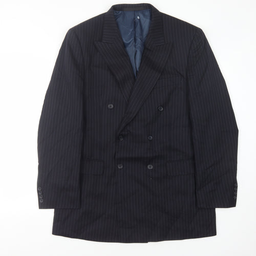 Marks and Spencer Men's Blue Striped Wool Blazer 40L