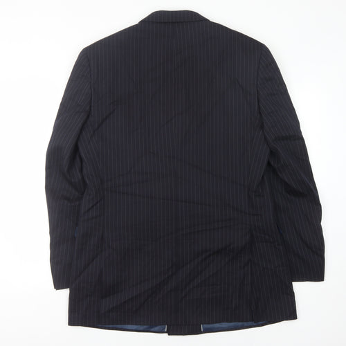 Marks and Spencer Men's Blue Striped Wool Blazer 40L