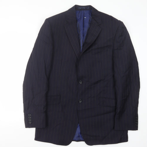 Marks and Spencer Men's Navy Striped Suit Jacket 40L