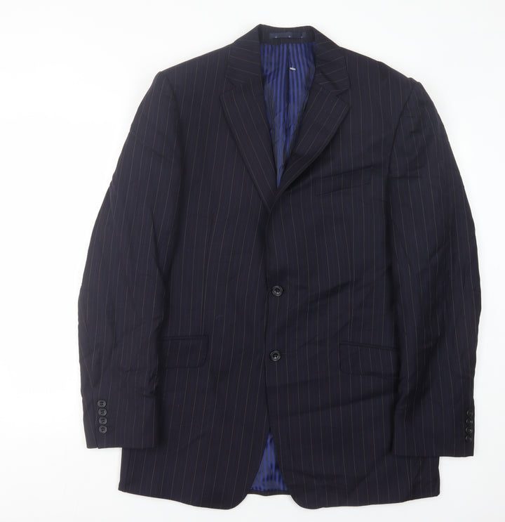 Marks and Spencer Men's Navy Striped Suit Jacket 40L