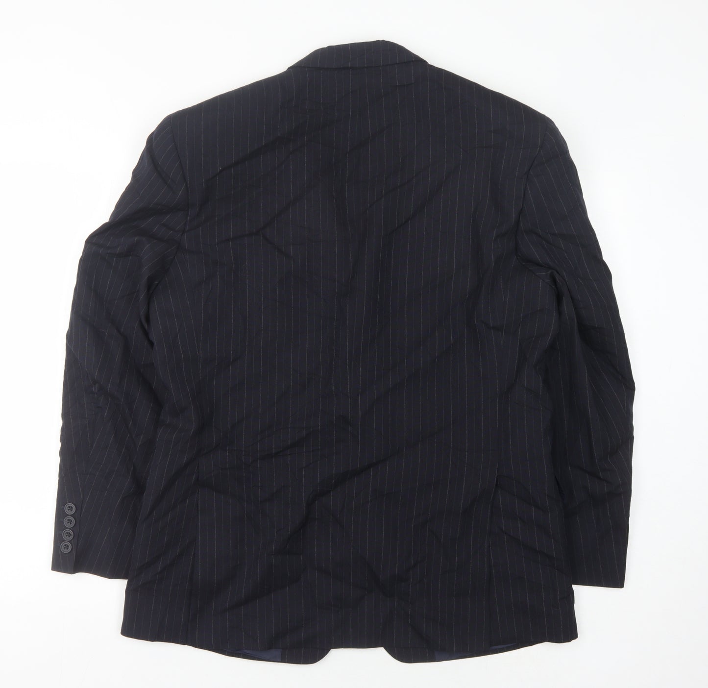DAKS Men's Blue Striped Suit Jacket Size 40S