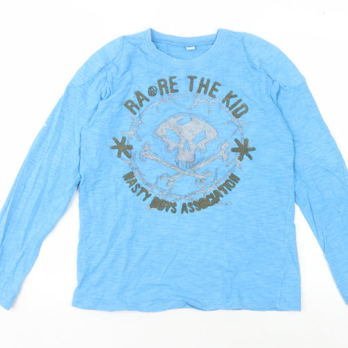 Ra-Re Unisex Blue Crew Neck Skull T-Shirt Size 10