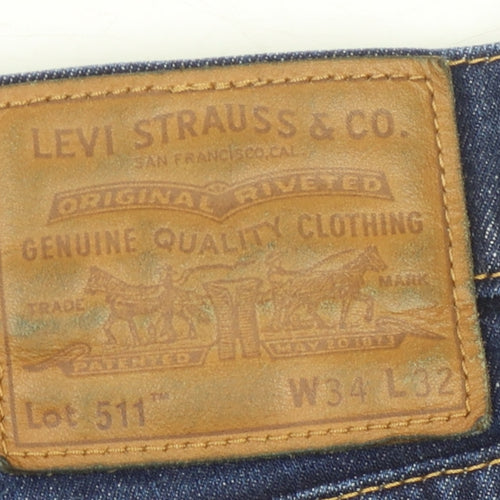 Levi's Men's Blue Slim Straight Jeans W34 L32