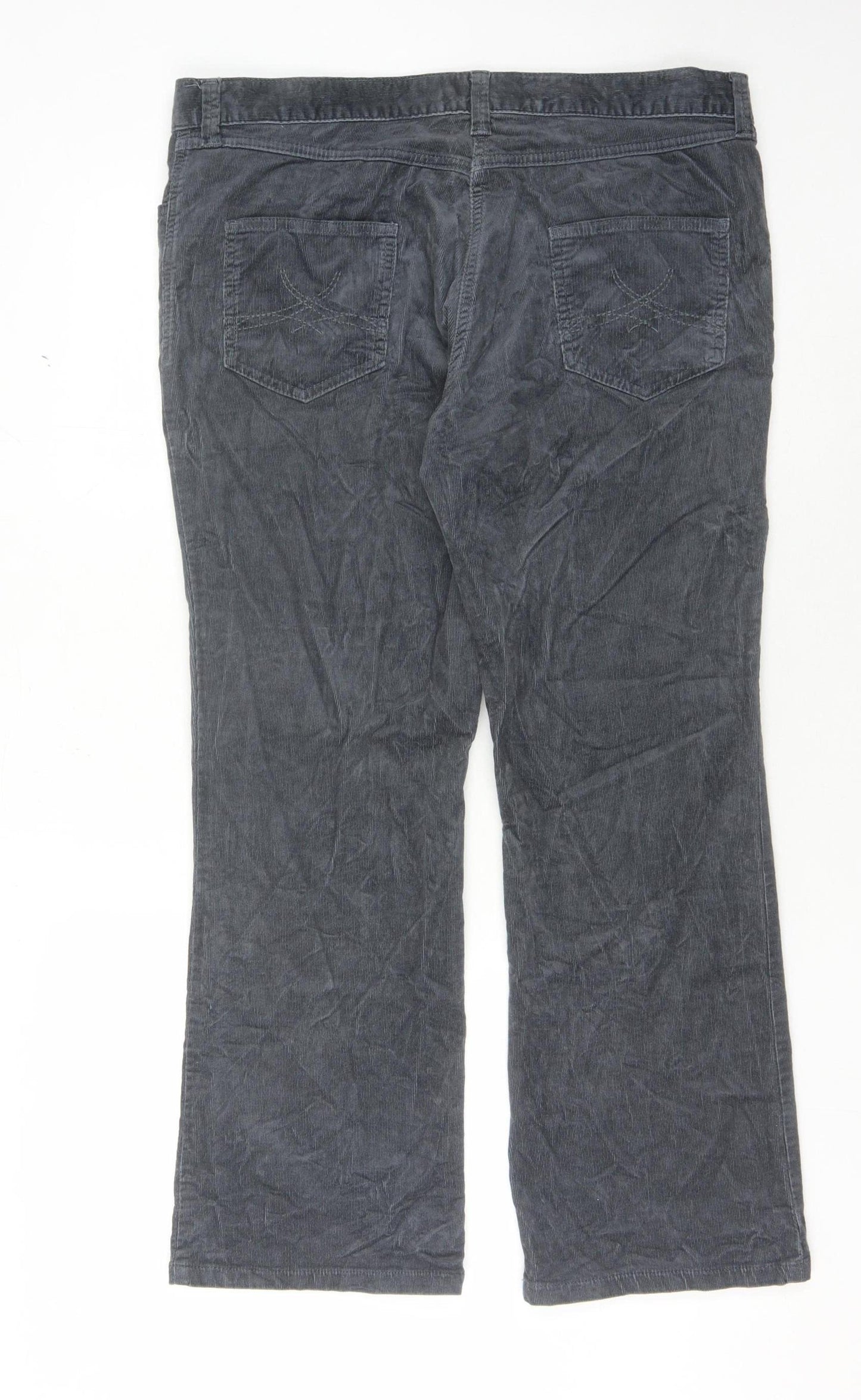 Marks and Spencer Women's Blue Corduroy Trousers Size 16