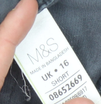 Marks and Spencer Women's Blue Corduroy Trousers Size 16