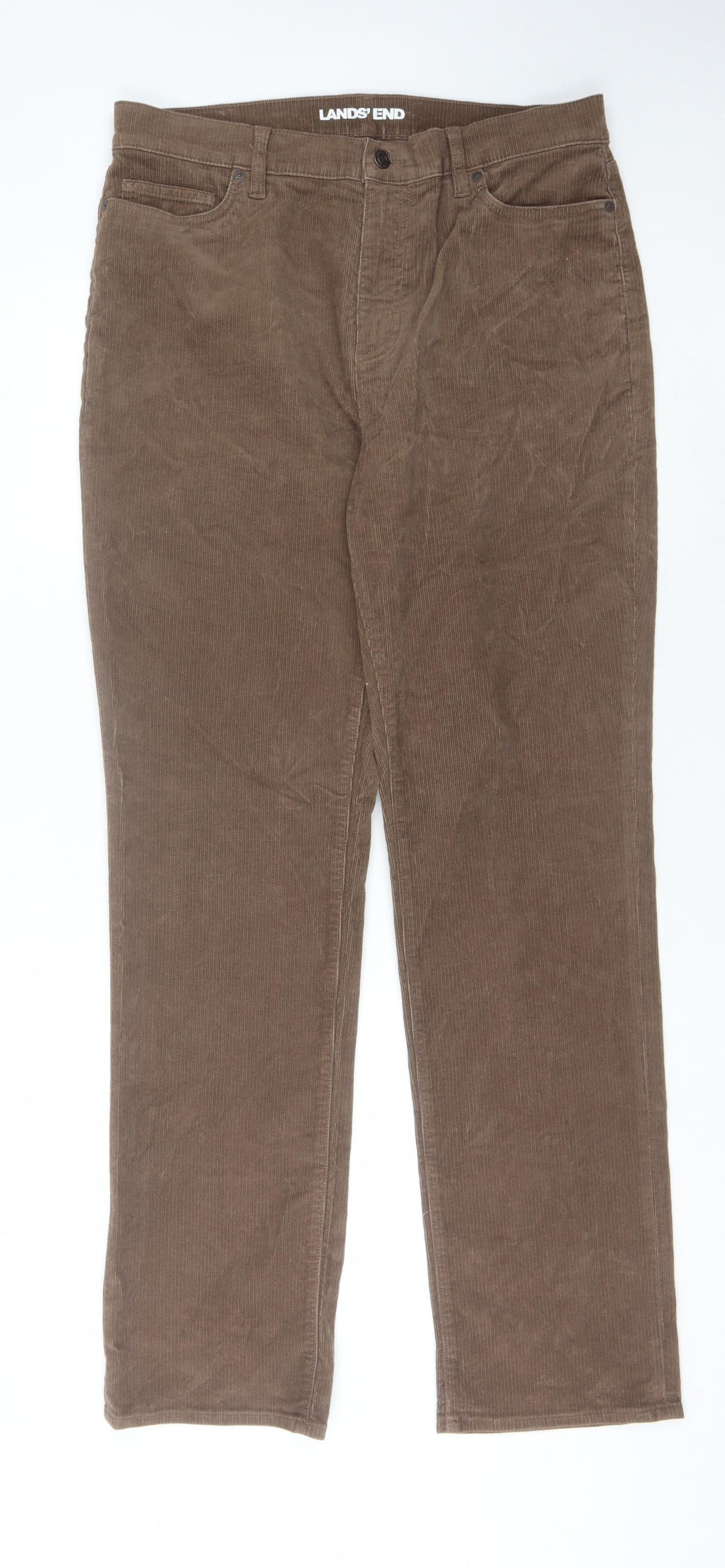 Lands' End Women's Brown Corduroy Trousers Size 16