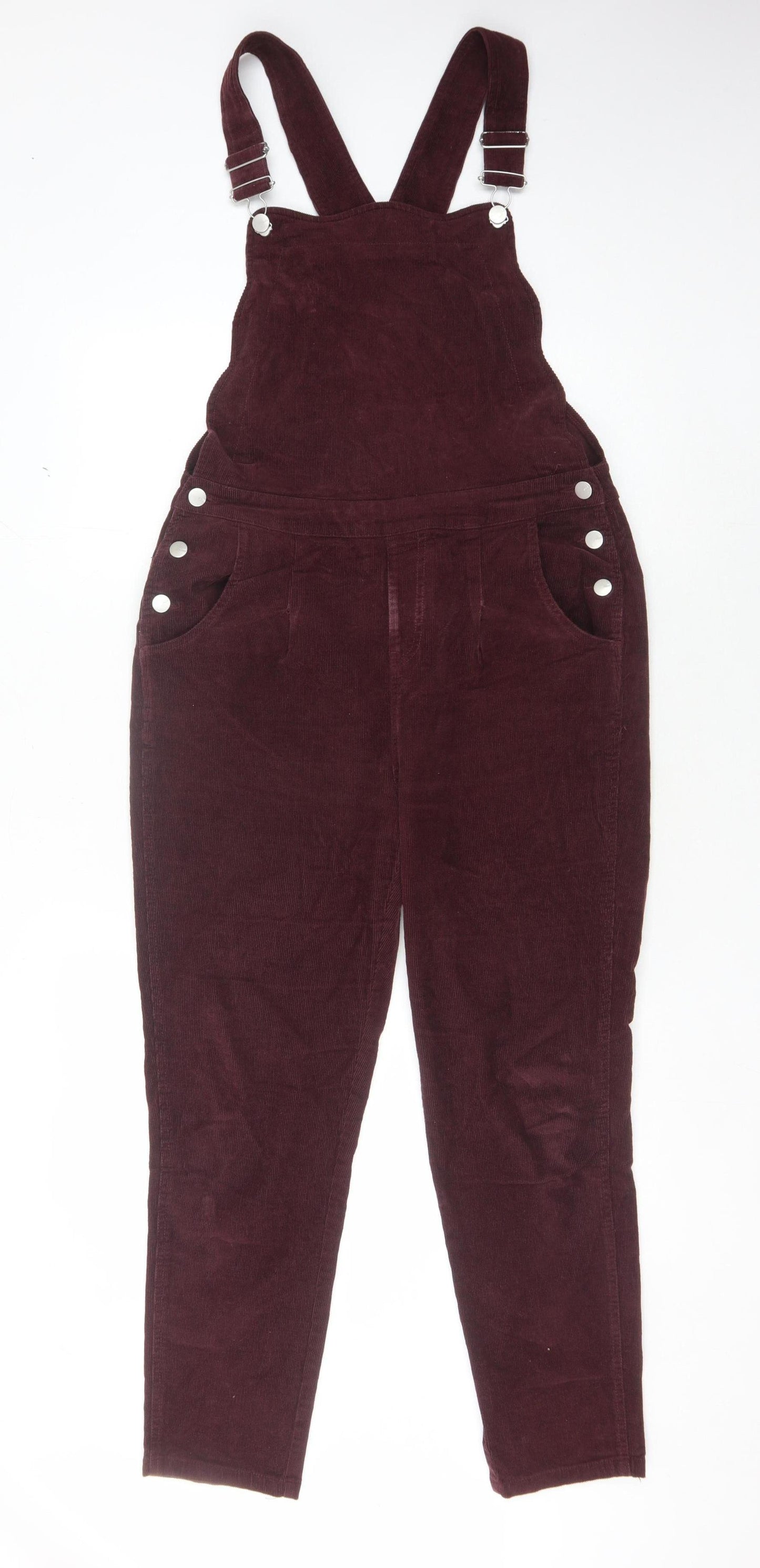 Oasis Women's Corduroy Dungaree in Red, Size 12
