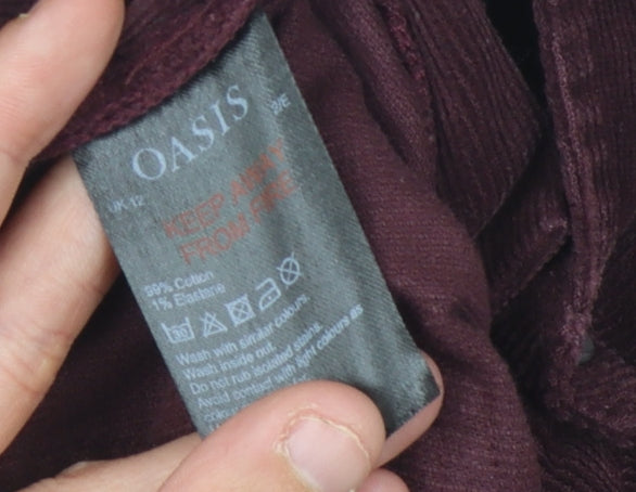 Oasis Women's Corduroy Dungaree in Red, Size 12