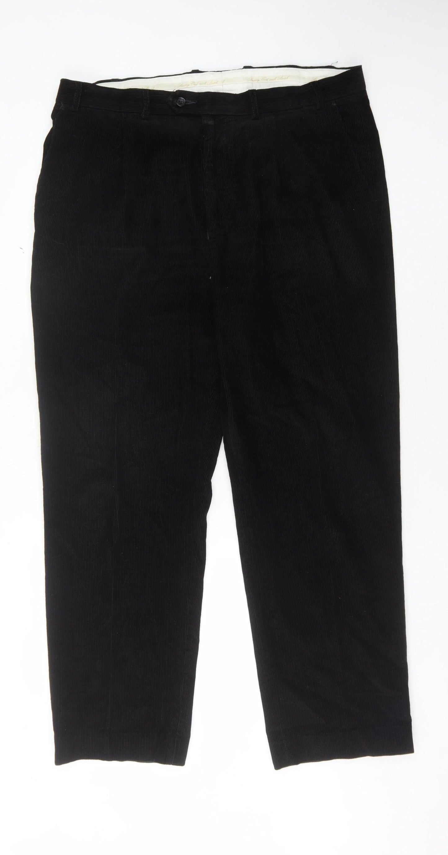 Marks and Spencer Men's Black Corduroy Trousers 38