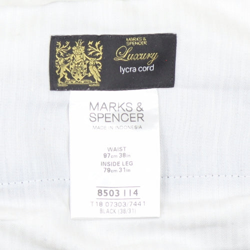 Marks and Spencer Men's Black Corduroy Trousers 38