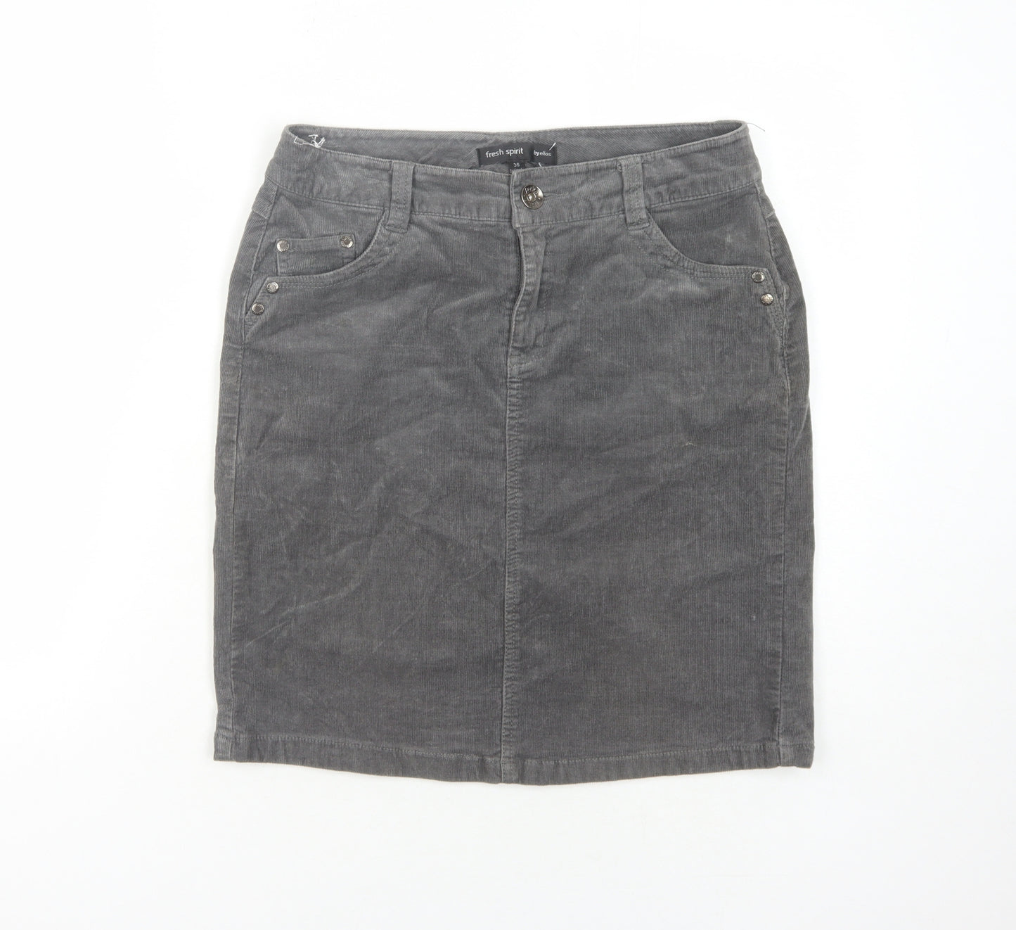 Fresh Spirit Women's Grey Corduroy Pencil Skirt Size 8