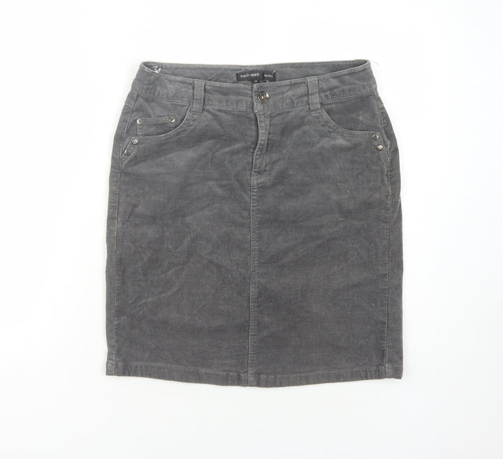Fresh Spirit Women's Grey Corduroy Pencil Skirt Size 8
