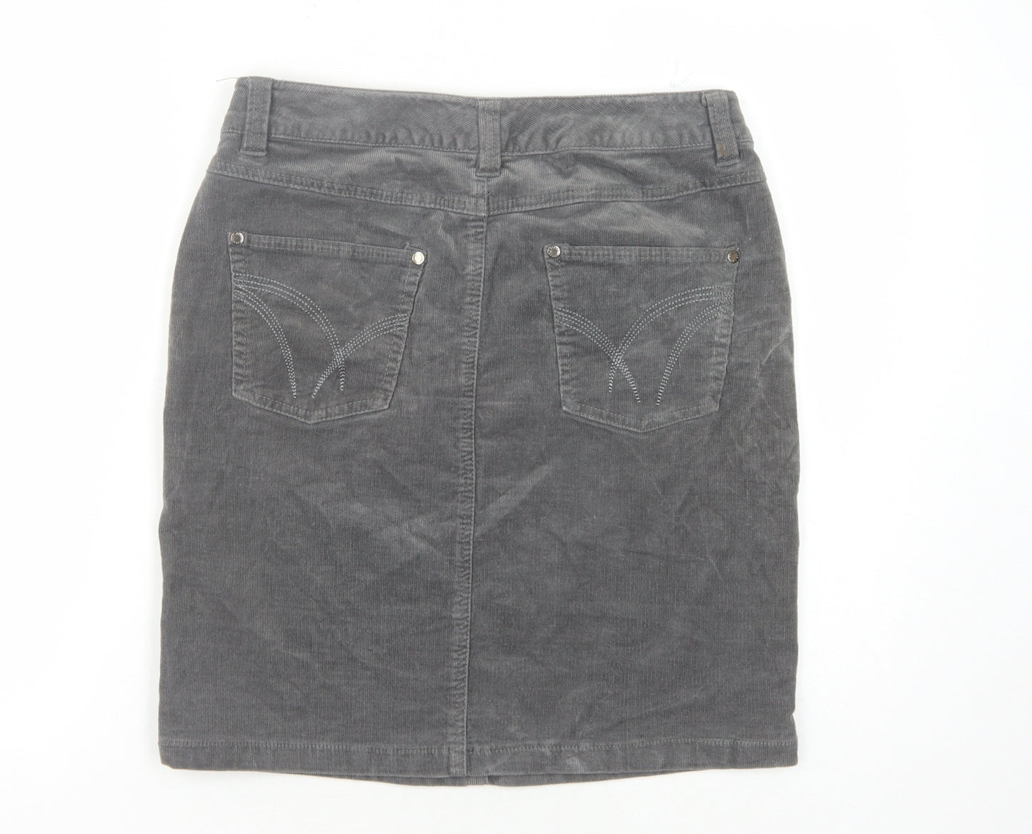 Fresh Spirit Women's Grey Corduroy Pencil Skirt Size 8