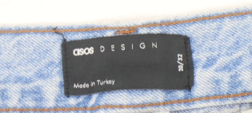 ASOS DESIGN Men's Blue Straight Jeans 30 Waist 32 Leg