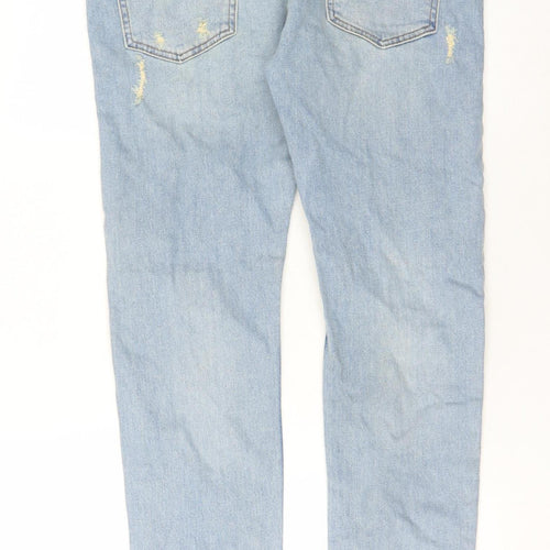 Topman Men's Blue Skinny Jeans Size 34 Distressed