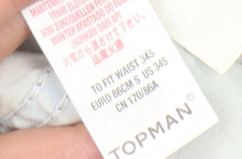 Topman Men's Blue Skinny Jeans Size 34 Distressed