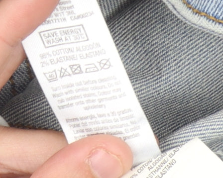 Topman Men's Blue Skinny Jeans Size 34 Distressed