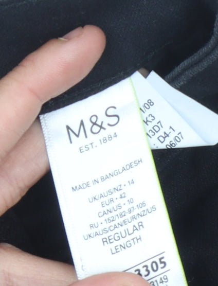 Marks and Spencer Women's Black Straight Jeans Size 14