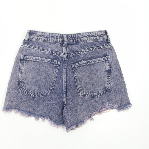 New Look Women's Blue Denim High-Rise Cut-Off Shorts