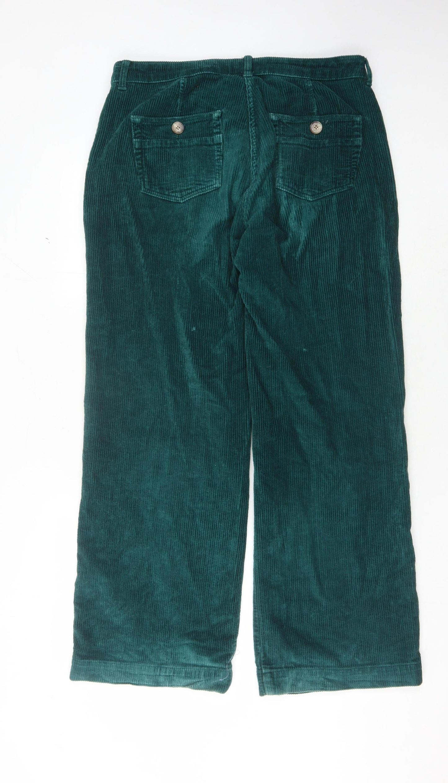 Oliver Bonas Green Corduroy Women's Trousers Size 12