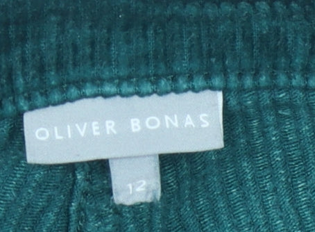 Oliver Bonas Green Corduroy Women's Trousers Size 12