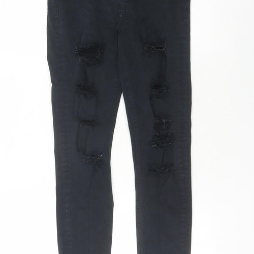 Topshop Women’s Black Skinny Distressed Jeans Size 10