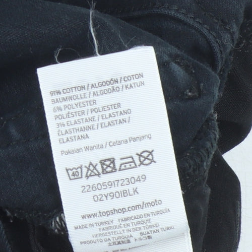 Topshop Women’s Black Skinny Distressed Jeans Size 10