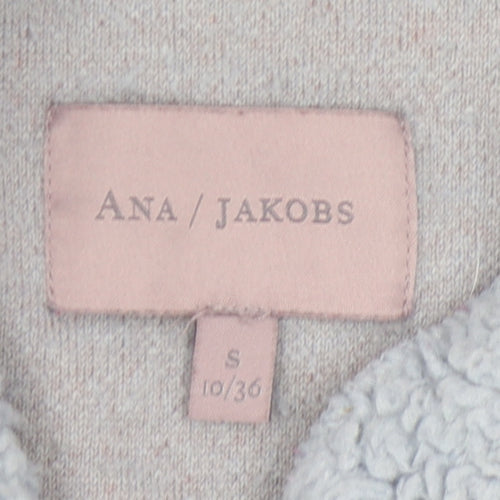 Ana Jakobs Women's Blue Fleece Sweatshirt, Size 10, Zip, Casual