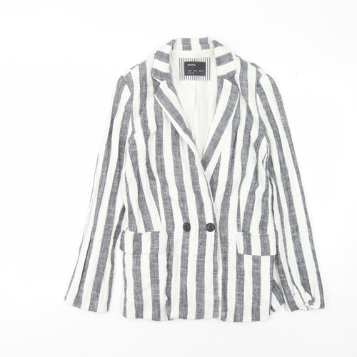 Bershka Women's Multicoloured Striped Blazer S