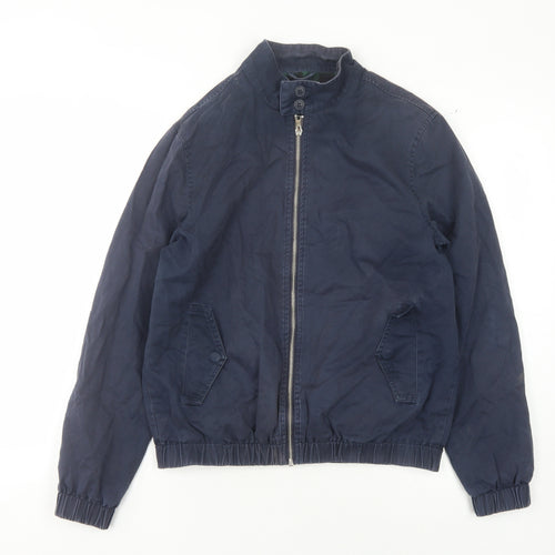 Topman Men's Basic Blue Jacket, Size S, Stand-Up Collar