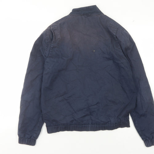Topman Men's Basic Blue Jacket, Size S, Stand-Up Collar