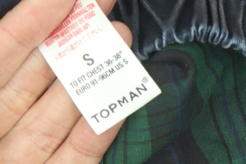 Topman Men's Basic Blue Jacket, Size S, Stand-Up Collar