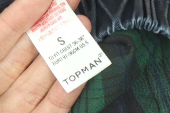 Topman Men's Basic Blue Jacket, Size S, Stand-Up Collar