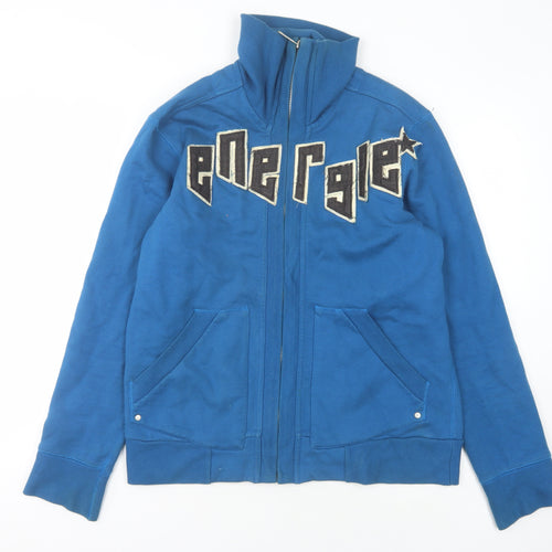 Energe Men's Blue Full Zip Logo Sweatshirt L