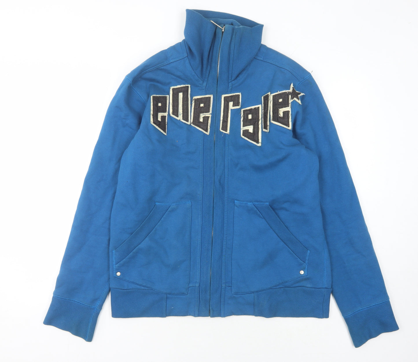 Energe Men's Blue Full Zip Logo Sweatshirt L